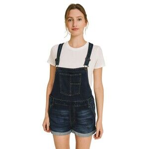 No Boundaries Denim Overall Shorts Womens XXL 19 Blue Western Boho Streetwear